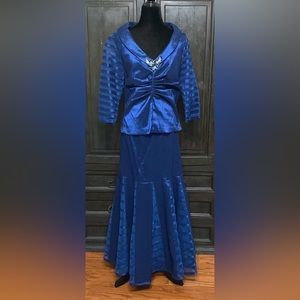 Vintage Emma Fashions Cocktail /wedding Navy gown- size 6